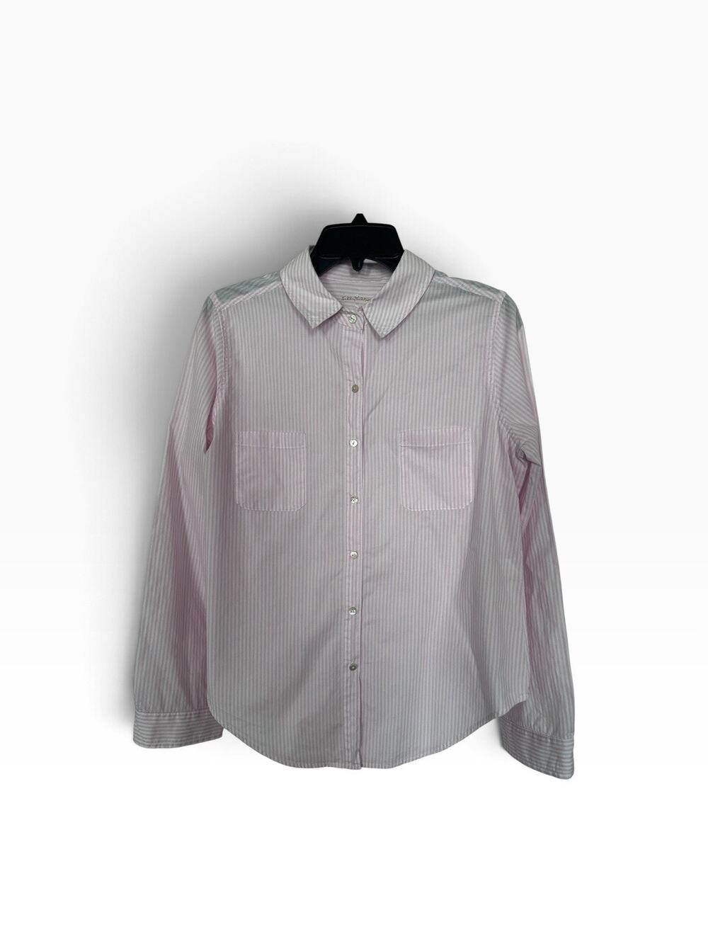 Lilly Pulitzer Pink and White Striped Linen Button-Down Shirt